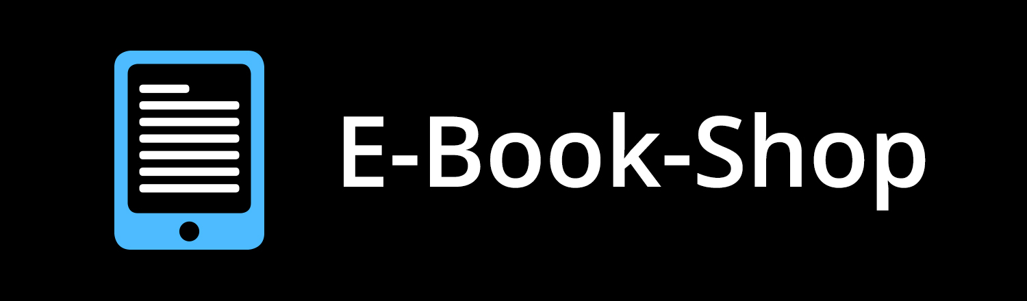 E-Book-Reader Icon mit E-Book Shop Text