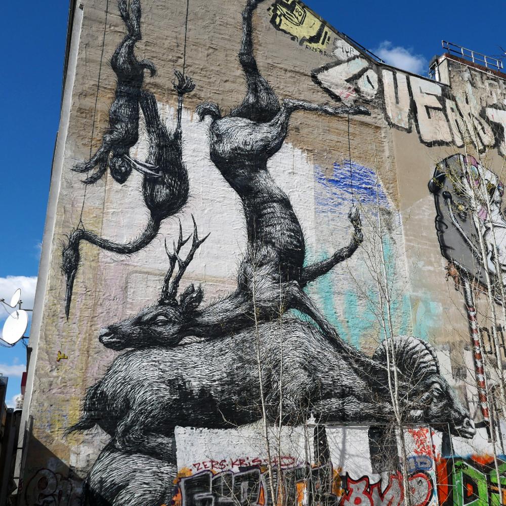 Das Kult-Mural „Nature Morte“ des belgischen Künstlers ROA 