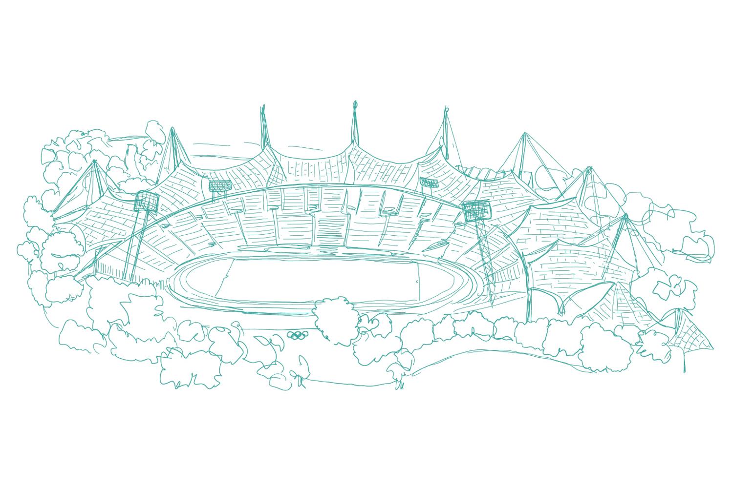 Illustration 2: Dem Stadion aufs Dach gestiegen