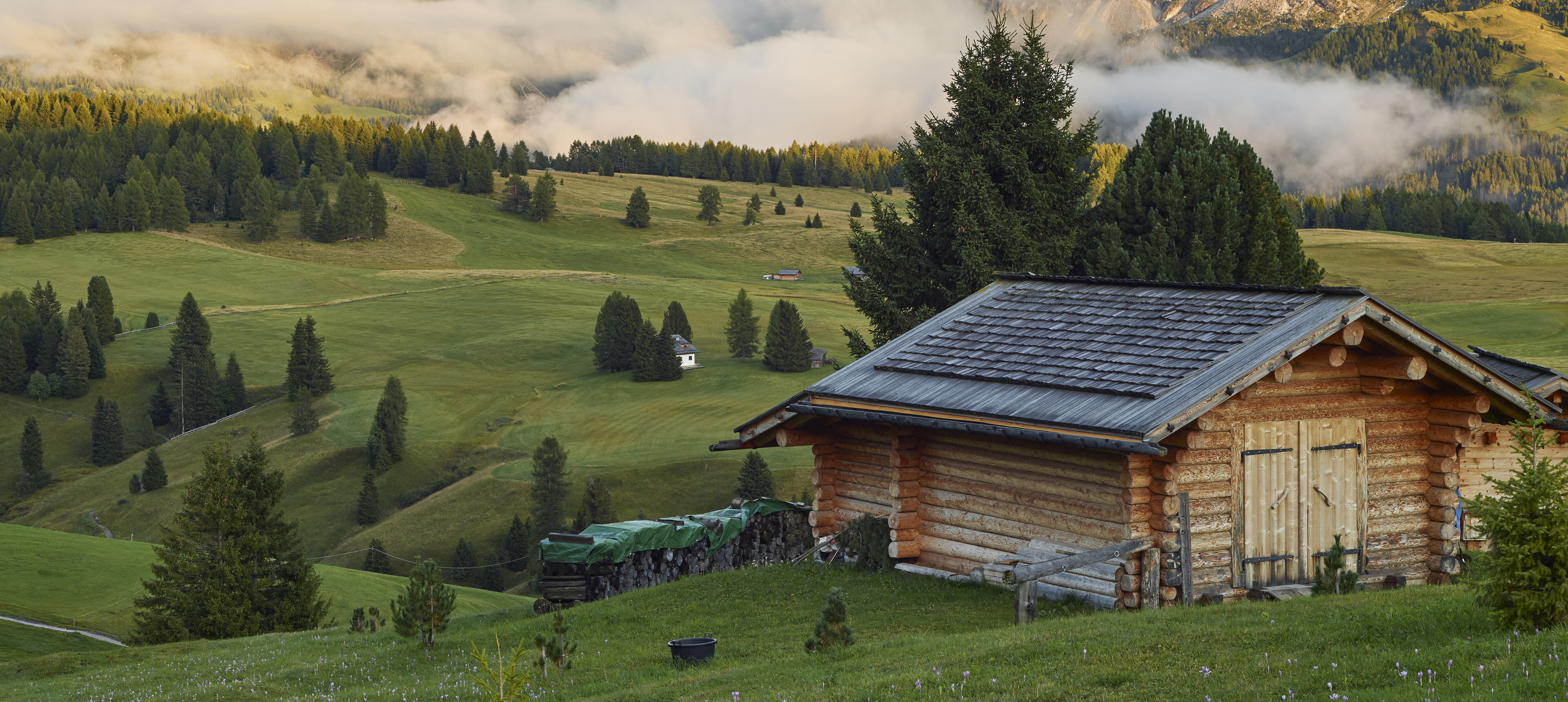 Langkofel mit Seiser Alm