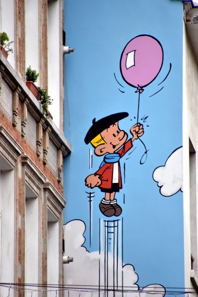 Eine der vielen Comicwände in Belgiens Hauptstadt (Foto: Petra Sparrer)